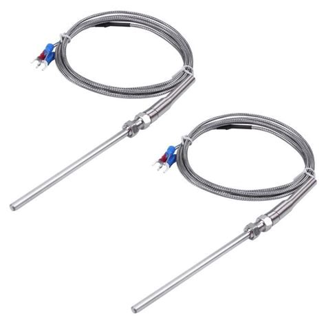 2X Acier Sonde De Temperature Pt100 RTD Capteur Cable 2M 98mm 3 Fils