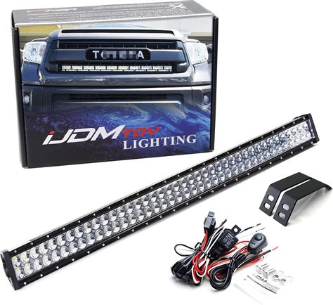 Ijdmtoy Behind Grille Mount 42 Inch Led Light Bar Kit Compatible With 2014 21 Toyota