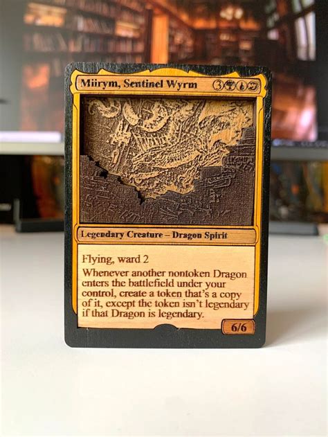 Magic The Gathering Wood Card Best Gift For Mtg Collector Custom Miirym