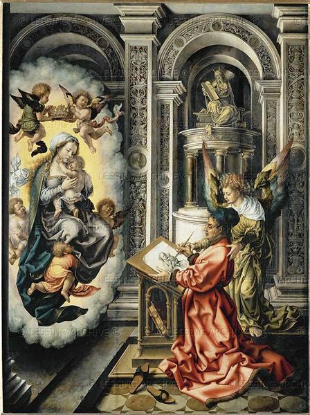 Saint Luke painting the Virgin, c.1523 - Mabuse - WikiArt.org