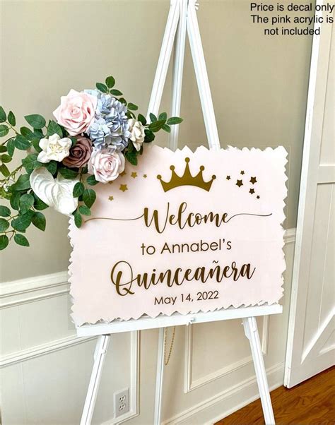 Quinceanera Decal For Mirror Or Sign Making Welcome To Quinceanera