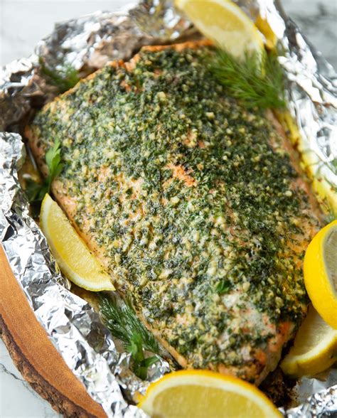 Garlic Herb Foil Baked Salmon Dont Go Bacon My Heart