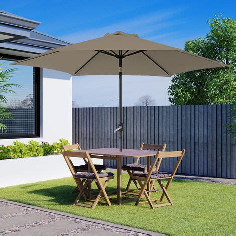 Greenbay Round Aluminium Garden Parasol Sun Shade Patio Outdoor