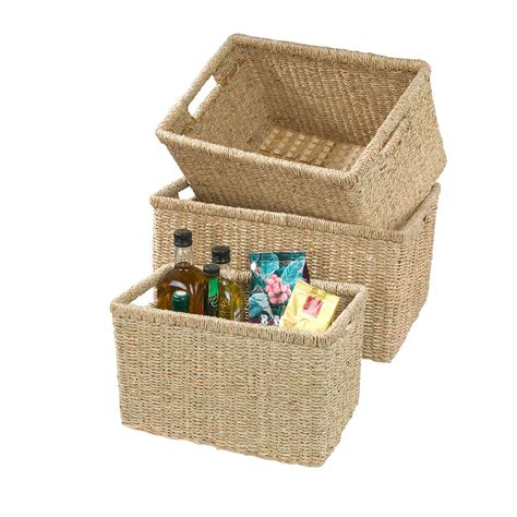 Set Of 3 Seagrass Baskets Store