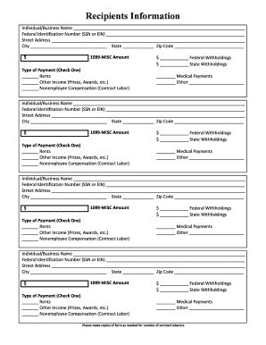 Fillable Online Recipients Information Worksheet Xlsx Fax Email