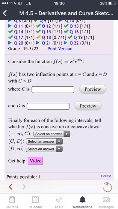 Solved Consider The Function F X X 2e 20x F X Has Two