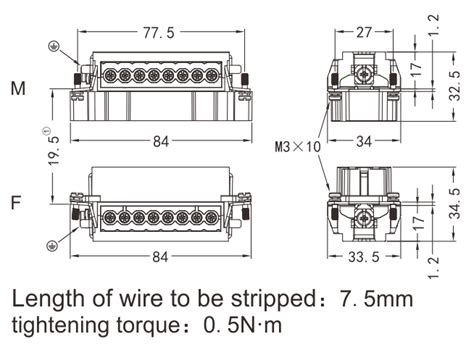 Hve M F Screw Termination Connector A V Pe For Sale Weipu