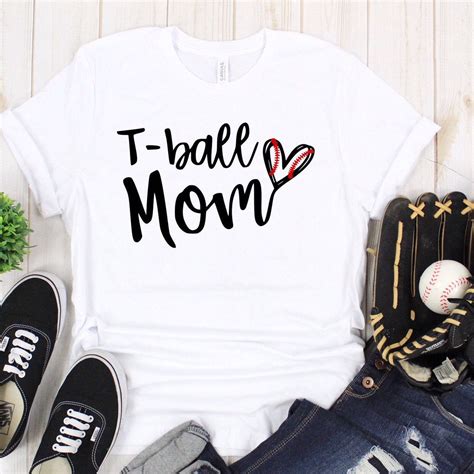 Tball Mom With Heart T Ball Mama Baseball Softball Sports Team Svg Dxf