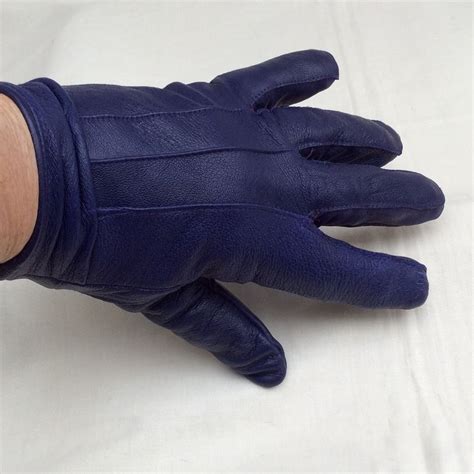 Vintage Purple Leather Gloves Purple Leather Polyester Etsy Leather