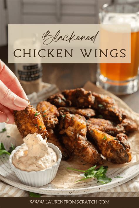 Crispy Blackened Chicken Wings Lauren From Scratch