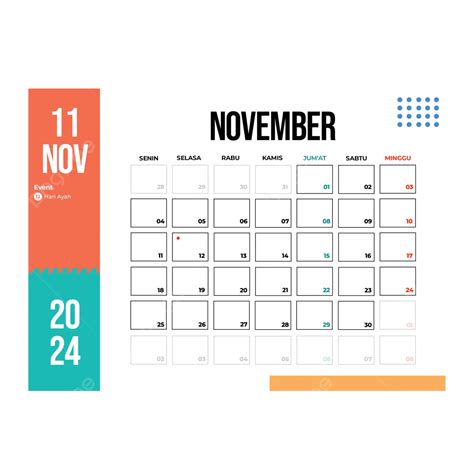 Calendar November Indonesia Word Karly Martica