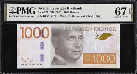 SWEDEN. Sveriges Riksbank. 1000 Kronor, ND (2015). P-74. PMG...