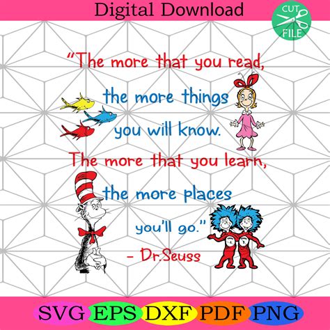 The Dr Seuss Quote Is Shown In Red And Blue