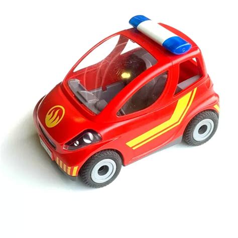 Playmobil Pompier Voiture Rouge V Hicule D Intervention Avec Sir Ne