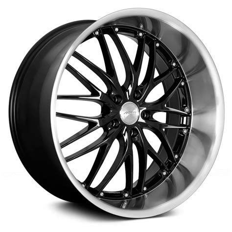 Mrr® Gt1 Wheels Gloss Black With Machined Lip Rims