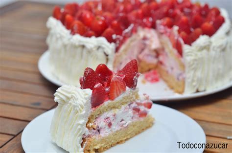 Tarta De Nata Y Fresas Todo Con Azúcar