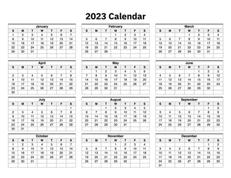 2023 Calendar One Page - A Printable Calendar