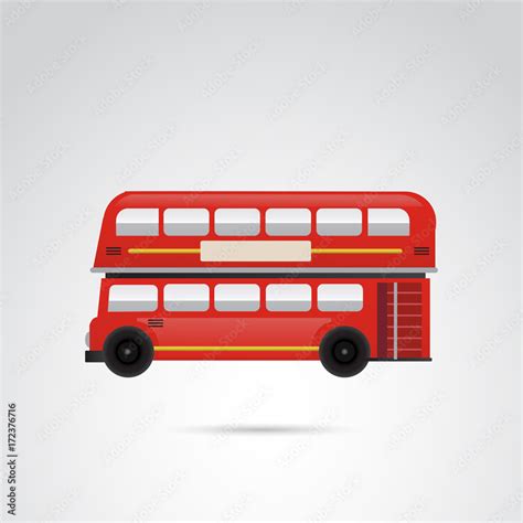 Red, london bus vector illustration. Stock Vector | Adobe Stock