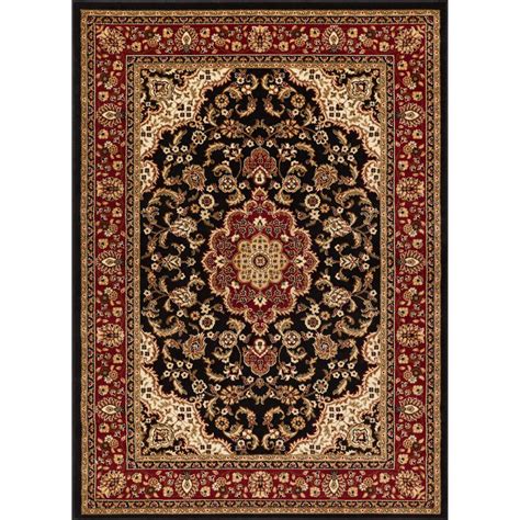 Well Woven Barclay Medallion Kashan Black 4 Ft X 5 Ft Traditional Area Rug 541034 The Home Depot