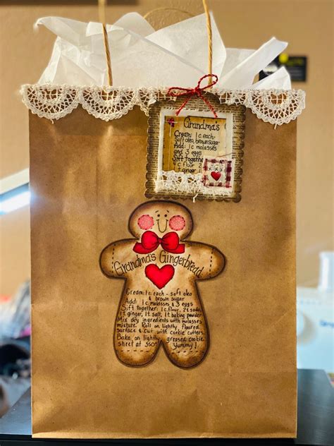 Handmade Giftbagideas Christmas Gift Bags Mixtures Gingerbread