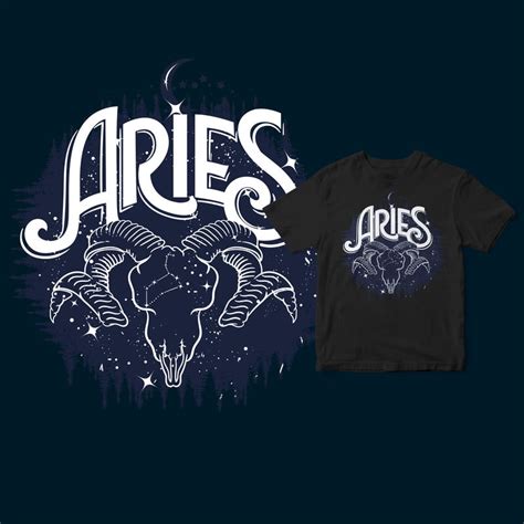 Aries Dark Line Zodiac T Shirt Design Buy T Shirt Designs