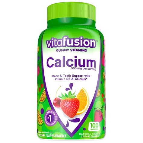 Vitafusion Calcium 500mg Vitamin D Adult Vitamins Gummies Fruit