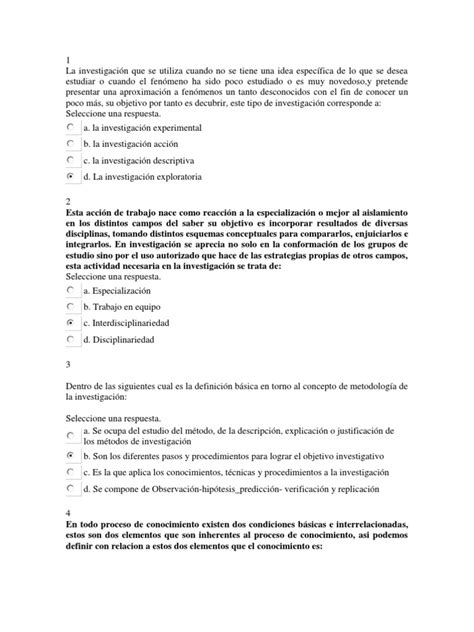 Quiz 1 Pdf Conocimiento Método Científico