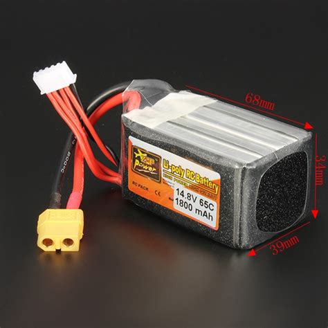 Zop Power 14 8v 1800mah 65c 4s Lipo Battery Xt60 Plug For Rc Fpv Racing