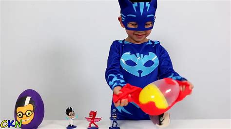 Disney Pj Masks Play Doh Surprise Eggs Opening Fun With Catboy Gekko Owl Video Dailymotion