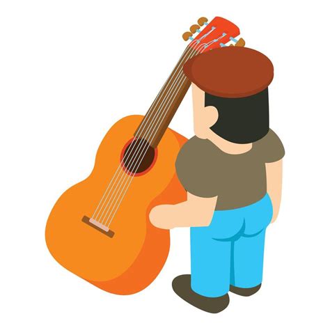 Guitar Player Icon Isometric Style 15657374 Vector Art At Vecteezy