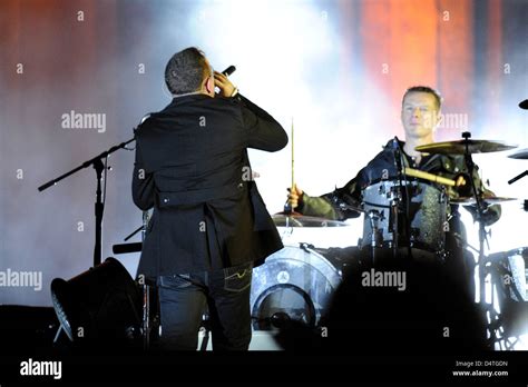 Singer Bono And Drummer Larry Mullen Junior Of The Irish Rock Band U