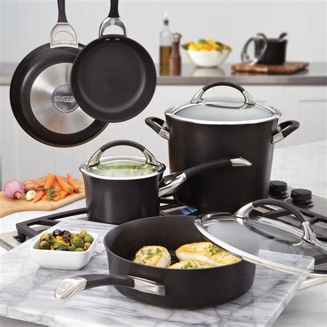 Circulon Symmetry Hard Anodized Nonstick 11 Piece Cookware Set Black