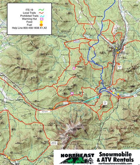 New Hampshire Snowmobile Trail Map