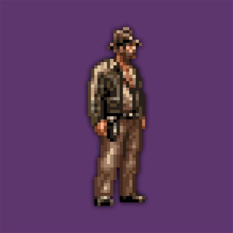 Indiana Jones low-res pixelart - Indiana Jones - T-Shirt | TeePublic