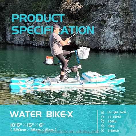 Spatium Aqua-cycles Racing Inflatable Floating Grey Waterbike Pedal ...