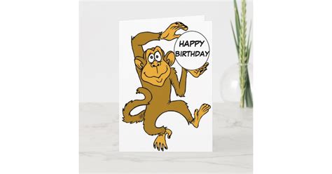 Happy Birthday Monkey Card Zazzle