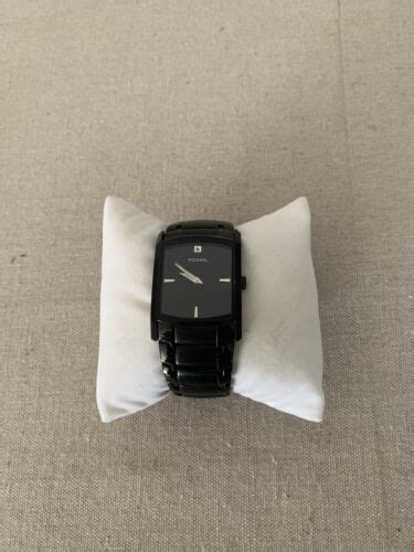 Fossil Arkitekt Mens Watch FS 4159 Black Dial Band Rectangular Quartz