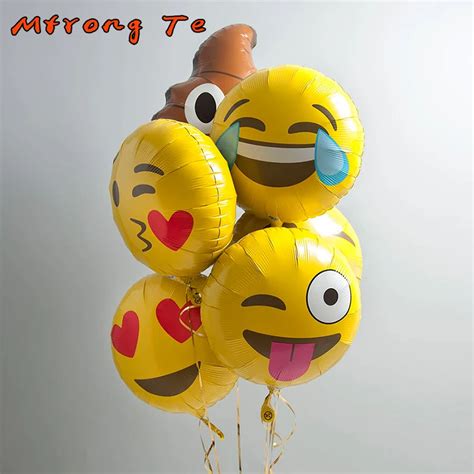 5pcs/lot Emoji Smile Poo Poop Face Helium Air Balloons Birthday Party ...