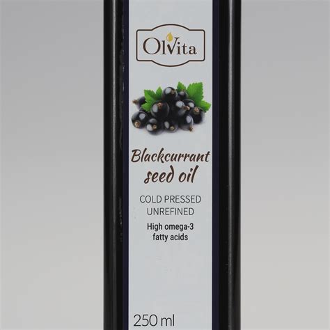 Blackcurrant Seed Oil Cold Pressed And Crude Ol Vita Capacity 250 Ml