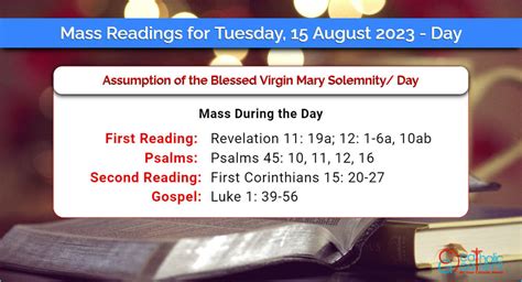 Catholic Readings For August 13 2024 Desiri Carmine