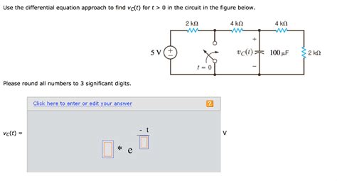 Solved Use The Differential Equation Approach To Find Vc T Chegg