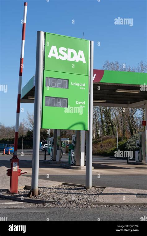 Petrol sign at ASDA service station, Newcastle upon Tyne, UK Stock ...