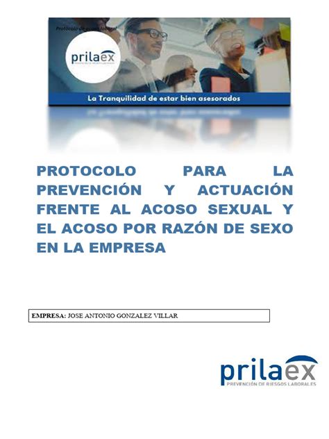 Protocolo De Acoso Laboral Jose Antonio Gonzalez Villar Pdf Acoso