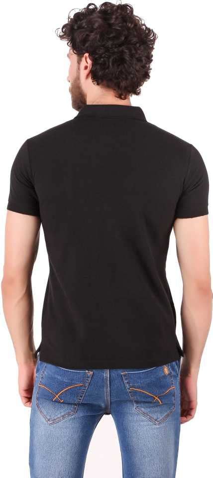 Cotton Plain Mens Black Polo Neck T Shirt Packaging Type Packet At Rs 200piece In New Delhi