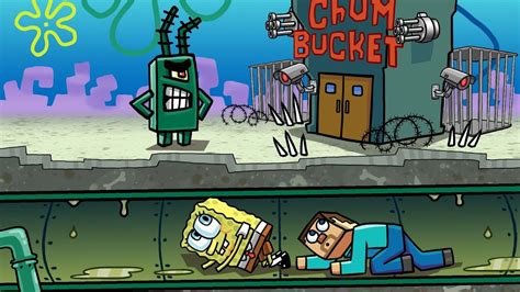 Minecraft SNEAKING INTO THE CHUM BUCKET Most Secure SPONGEBOB Base