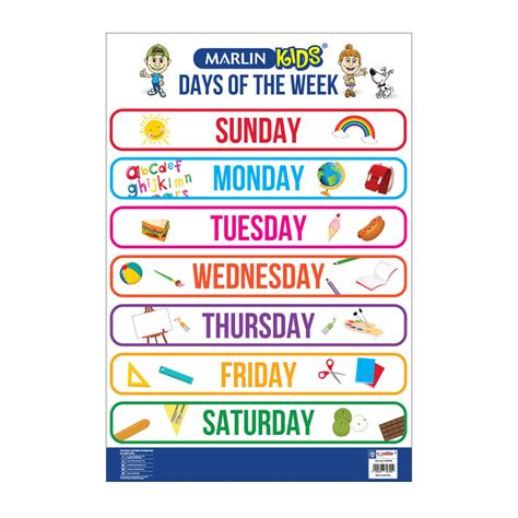 Marlin Days Of The Week Chart Statco Office Supplies