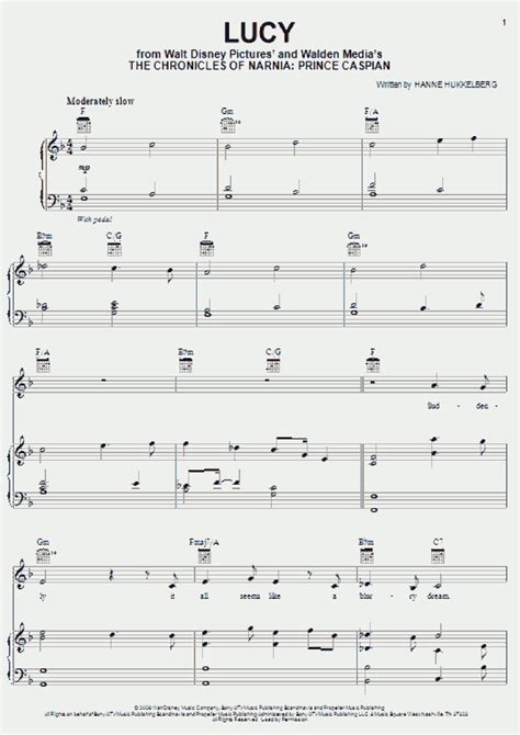 Lucy Piano Sheet Music | OnlinePianist