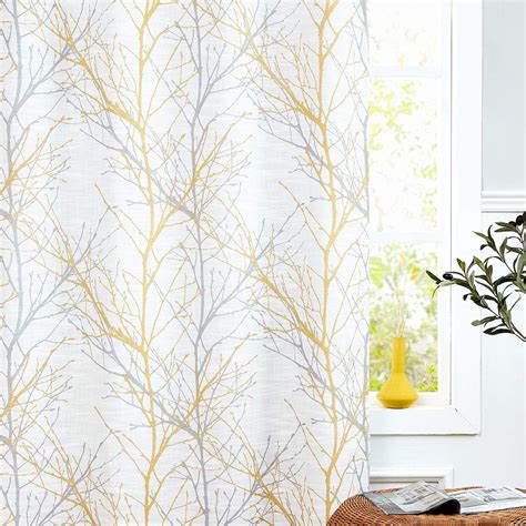 Buy Fmfunctex White Tree Blackout Curtains For Bedroom Nursery Room