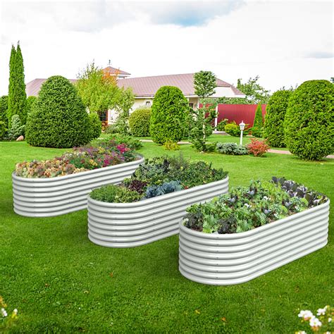 Ogkbir Large 8ftx4ftx2ft Galvanized Raised Garden Bed Outdoor Metal