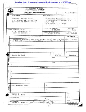 Fillable Online Ncjrs Project Review Form If You Have